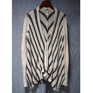 Free People Striped Open Front Cardigan Sweater Size M